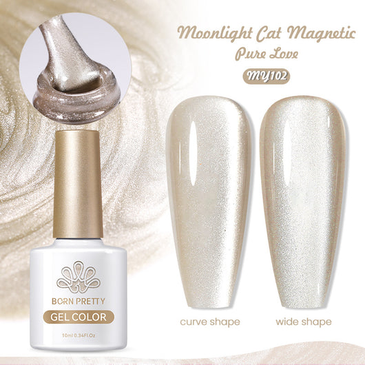 Esmalte de Uñas Gel Ojo de Gato Blanco Porcelana - Efecto Luz Lunar - Image 6
