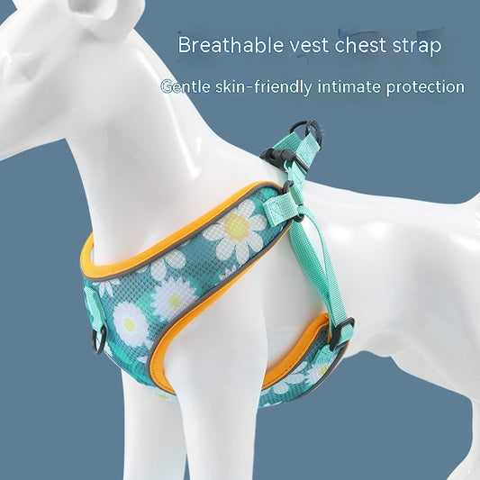 Arnés Reflectante para Perro con Cuerda de Sujeción Manual - Diseño Antiexplosión