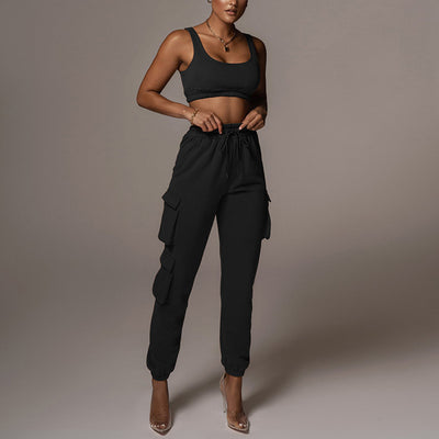 Conjunto Dos Piezas Mujer: Chaleco Umbilical y Pantalón Ajustable - Image 5