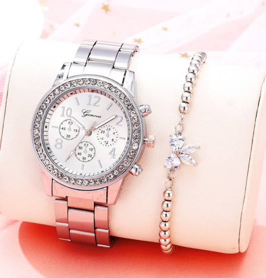 Reloj Pulsera de Diamantes con Correa de Acero Inoxidable - Image 9