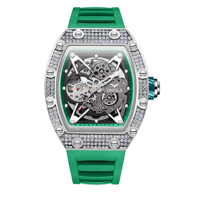 Reloj Automático Mecánico para Hombre con Cristales Engastados - Image 7