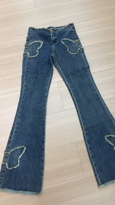 Jeans Slim Fit Retro con Bordado de Mariposas para Mujer - Image 6