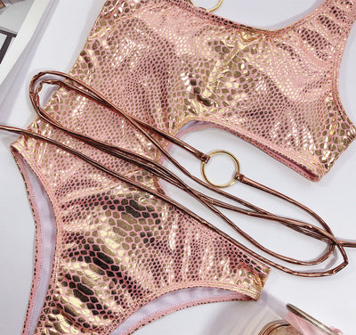 Bikini Asimétrico con Detalle Serpiente - Image 13
