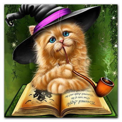 Pintura de Diamantes Gato Halloween Cuadrado - Arte Relajante y Decorativo - Image 22