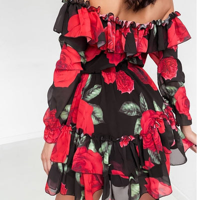 Vestido Asimétrico Estampado con Detalle de Volante - Image 11