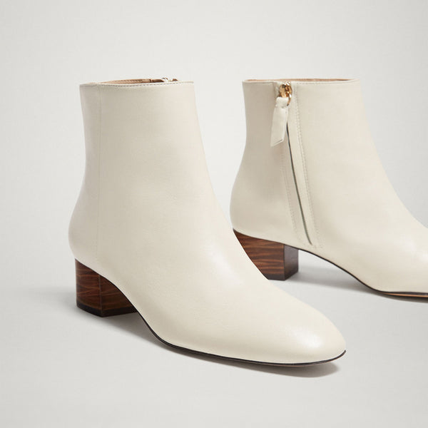 Botas Tobilleras de Cuero Genuino con Cierre de Cremallera para Mujer