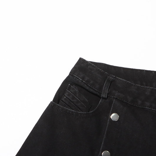 Jeans Talle Alto Irregular con Botones Desmontables - Image 27