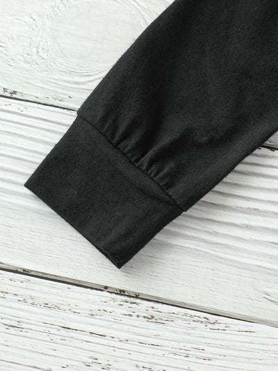 Conjunto Dos Piezas: Suéter Negro Tejido Manga Larga + Pantalón Camuflaje - Image 10