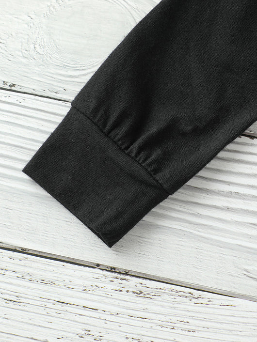 Conjunto Dos Piezas: Suéter Negro Tejido Manga Larga + Pantalón Camuflaje - Image 10