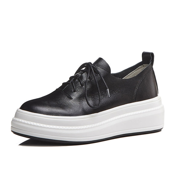 Zapatos Casuales Plataforma Mujer Amarillos Estilo Británico con Aumento de Altura - Image 3