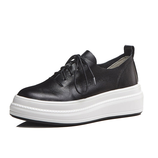 Zapatos Casuales Plataforma Mujer Amarillos Estilo Británico con Aumento de Altura - Image 3