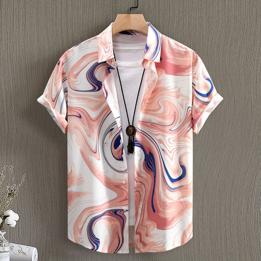 Camisa Manga Corta Hombre con Estampado Digital de Moda - Image 3
