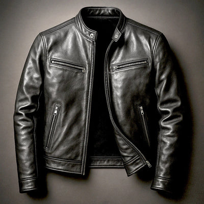 Chaqueta de Cuero PU para Motociclista con Cuello Alzado - Image 6