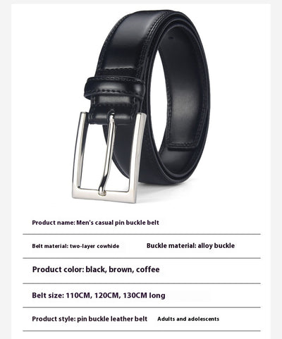 Cinturón de Cuero para Hombre con Hebilla de Pasador - Image 22