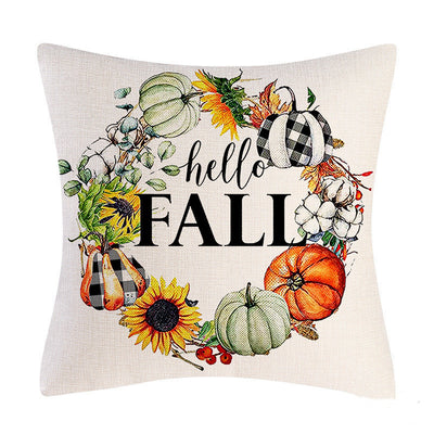 Funda de Cojín Decorativo Otoño con Estampado de Calabaza y Hojas - Image 5