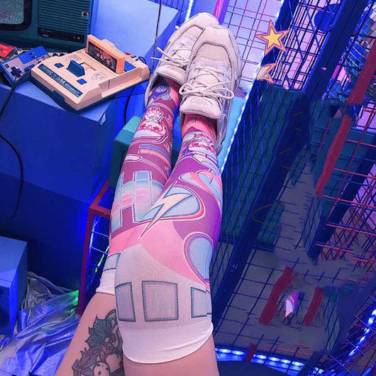 Calcetines hasta la Rodilla Tema Videojuegos Soft Girl Japonés - Image 7