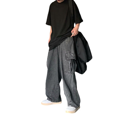 Pantalones de Trabajo Holgados Lavados con Pierna Recta Ancha - Image 7