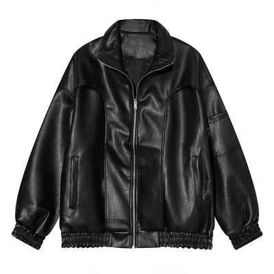 Chaqueta de Cuero Suelta Moderna para Hombre - Estilo Casual Trendy - Image 6