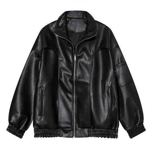 Chaqueta de Cuero Suelta Moderna para Hombre - Estilo Casual Trendy - Image 6
