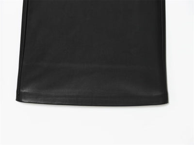 Pantalones de Cuero Casual Efecto Pierna Larga con Cintura Elástica y Bota Acampanada - Image 21