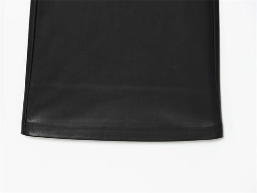 Pantalones de Cuero Casual Efecto Pierna Larga con Cintura Elástica y Bota Acampanada - Image 21