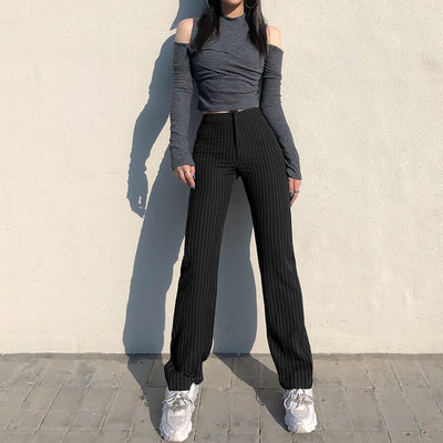 Pantalón Recto Mujer Diseño a Rayas Estilo Moderno - Image 9
