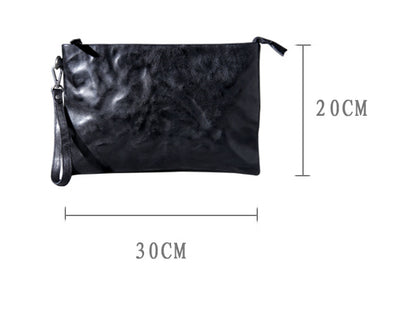Bolsa de Mano Retro en Cuero Genuino - Estilo Casual Vintage para Hombre - Image 8