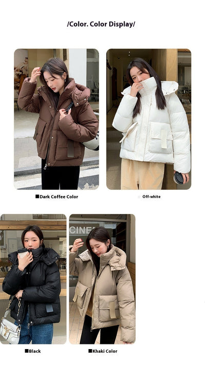 Chaqueta Acolchada de Plumas para Mujer con Capucha - Corta y Elegante - Image 10
