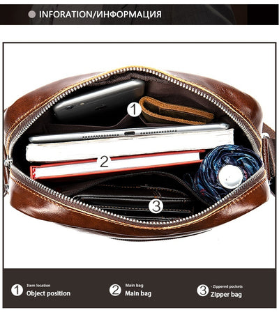 Bolso Mensajero de Cuero Vintage para Hombre - Piel Vacuna Premium - Image 12