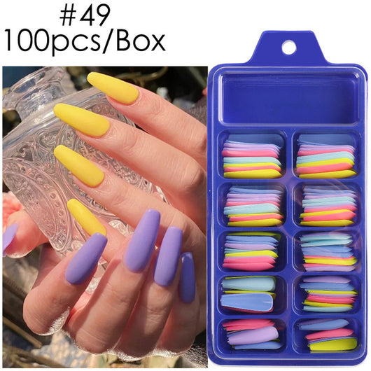 Uñas Postizas de Pasta Completa con Durabilidad Extendida - Acabado Ballet Azul - Image 60