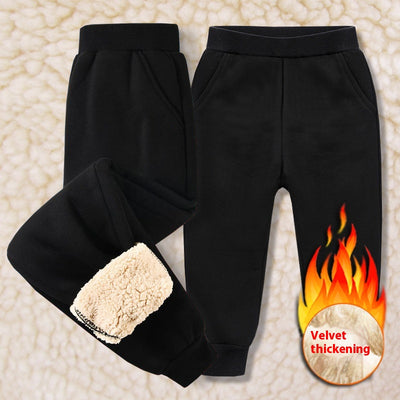 Pantalones de Buzo Térmicos Infantiles con Forro de Lana de Cordero