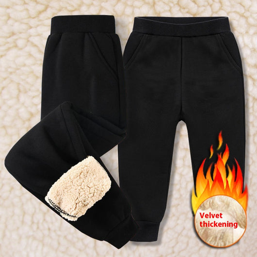 Pantalones de Buzo Térmicos Infantiles con Forro de Lana de Cordero