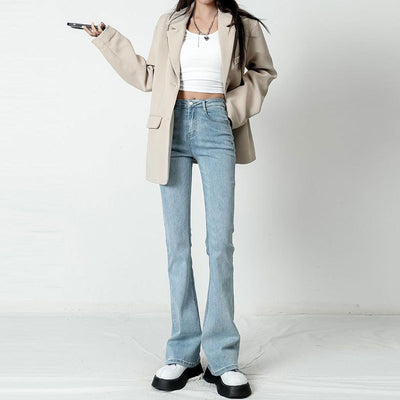 Jeans Skinny de Cintura Alta Ajustados en Tonos Claros para Mujer - Image 13