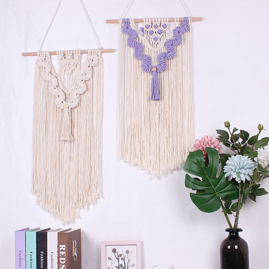 Tapiz de Encaje Nórdico Tejido a Mano para Decoración de Pared