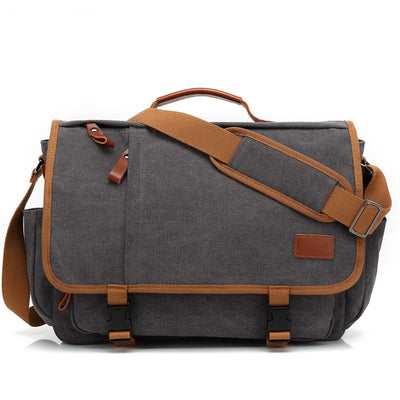 Bolsa Bandolera de Lona Impermeable Gran Capacidad para Hombre - Image 8