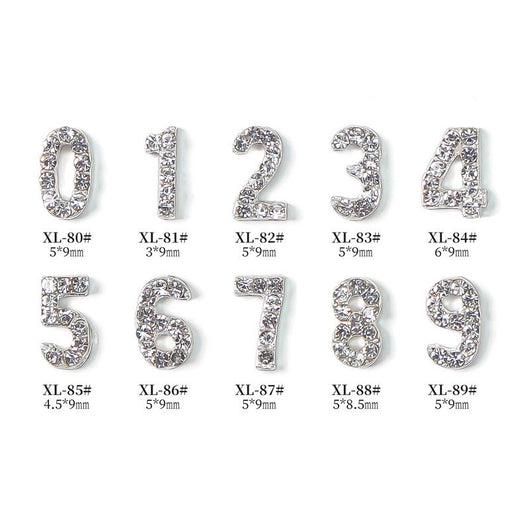 Decoraciones de Uñas de Diamante Brillante en Aleación Plateada - Image 14
