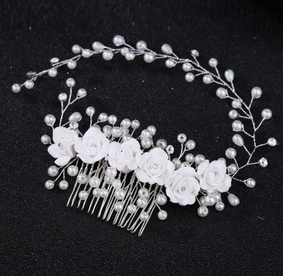 Peineta de Cristal Blanco Perla para Eventos - Image 8
