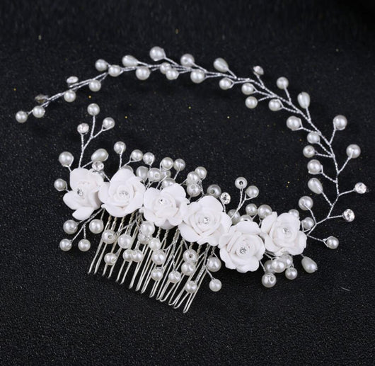 Peineta de Cristal Blanco Perla para Eventos - Image 8