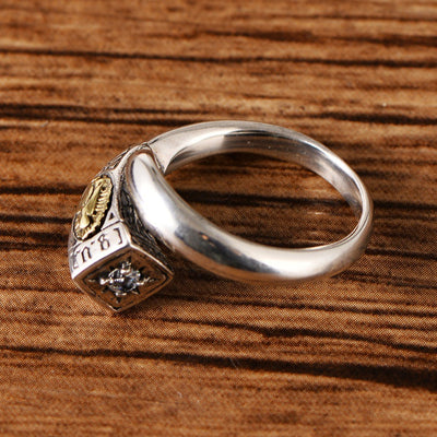 Anillo de Plata 925 Virgen María con Diamantes Estilo Vintage - Image 4