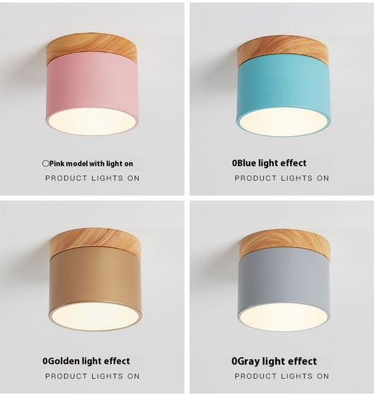 Lámpara de Madera Maciza para Pasillo y Balcón - Diseño Minimalista Macaron - Image 15