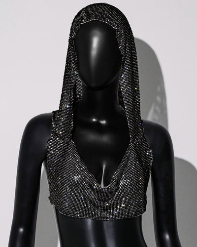 Chaleco Deportivo Brillante con Capucha y Lentejuelas Metálicas - Image 8