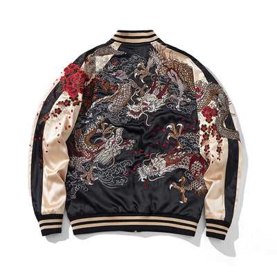 Chaqueta Beisbolera Casual para Hombre con Dragón Divino Bordado - Image 4