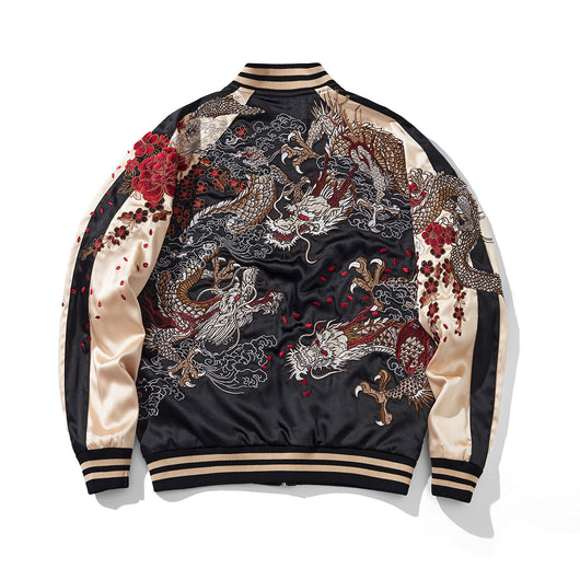 Chaqueta Beisbolera Casual para Hombre con Dragón Divino Bordado - Image 4