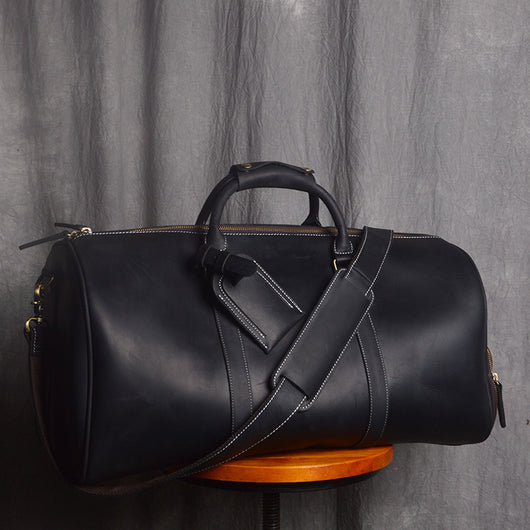 Bolsa de Viaje Retro en Cuero Crazy Horse Estilo Europeo Americano para Hombre - Image 10