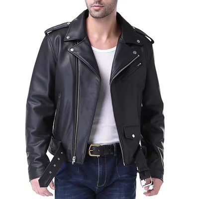Chaqueta de Cuero PU Slim Fit para Hombre con Cierre de Cremallera - Image 14