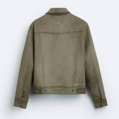 Chaqueta de Solapa en Efecto Gamuza para Hombre - Image 13