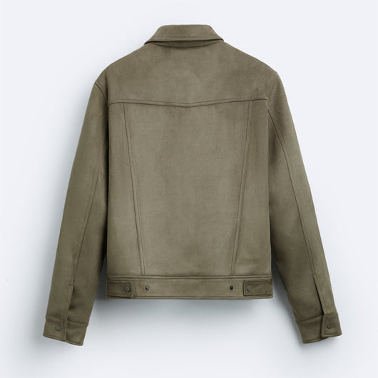 Chaqueta de Solapa en Efecto Gamuza para Hombre - Image 13