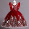 Vestido Princesa Niña con Flores Bordadas