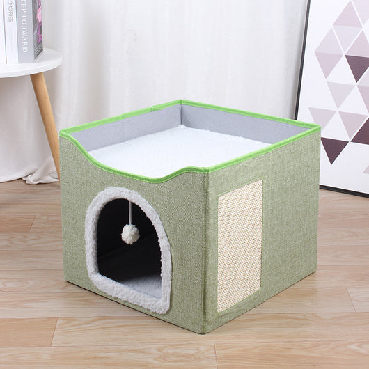 Casita Felina Plegable 2 en 1 - Taburete y Refugio para Gatos - Image 10