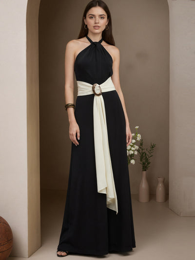 Jumpsuit Halter Colorblock para Mujer - Diseño Francés Elegante - Image 6